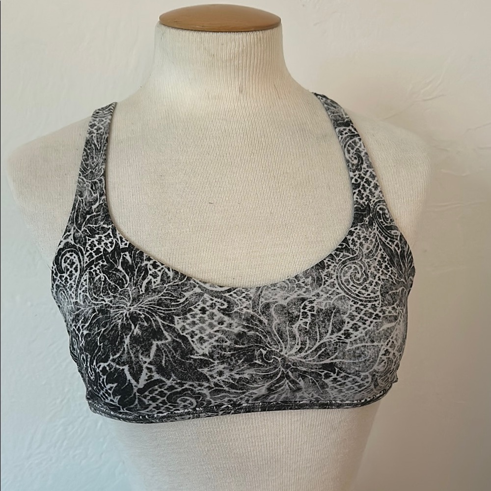 Lululemon Athletica Black and Gray Racerback Sports Bra